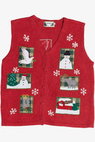 Vintage Dove & Snowmen Ugly Christmas Vest (1990s)