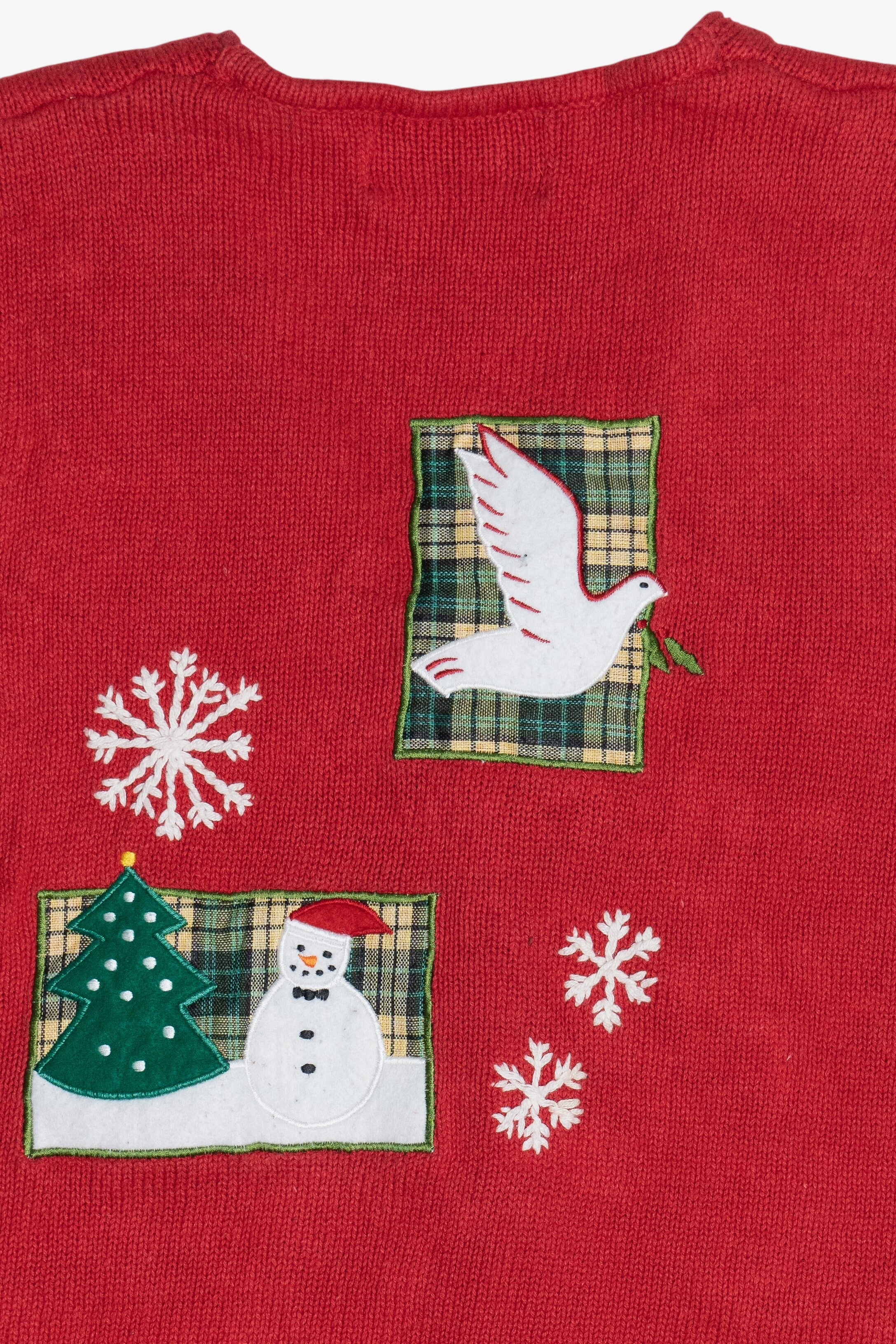 Vintage Dove & Snowmen Ugly Christmas Vest (1990s)