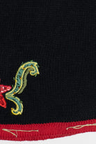 Vintage Black Poinsettia Ugly Christmas Vest (2000s)