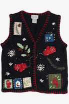 Vintage Basic Editions Holiday Birdhouse Ugly Christmas Vest (1990s)