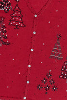 Vintage Beaded Christmas Trees Lightweight Ugly Christmas Vest (2000s)
