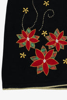 Vintage Black Poinsettia Ugly Christmas Vest (2000s)