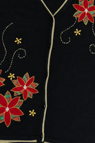 Vintage Black Poinsettia Ugly Christmas Vest (2000s)