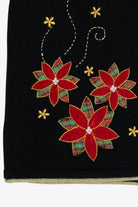 Vintage Black Poinsettia Ugly Christmas Vest (2000s)