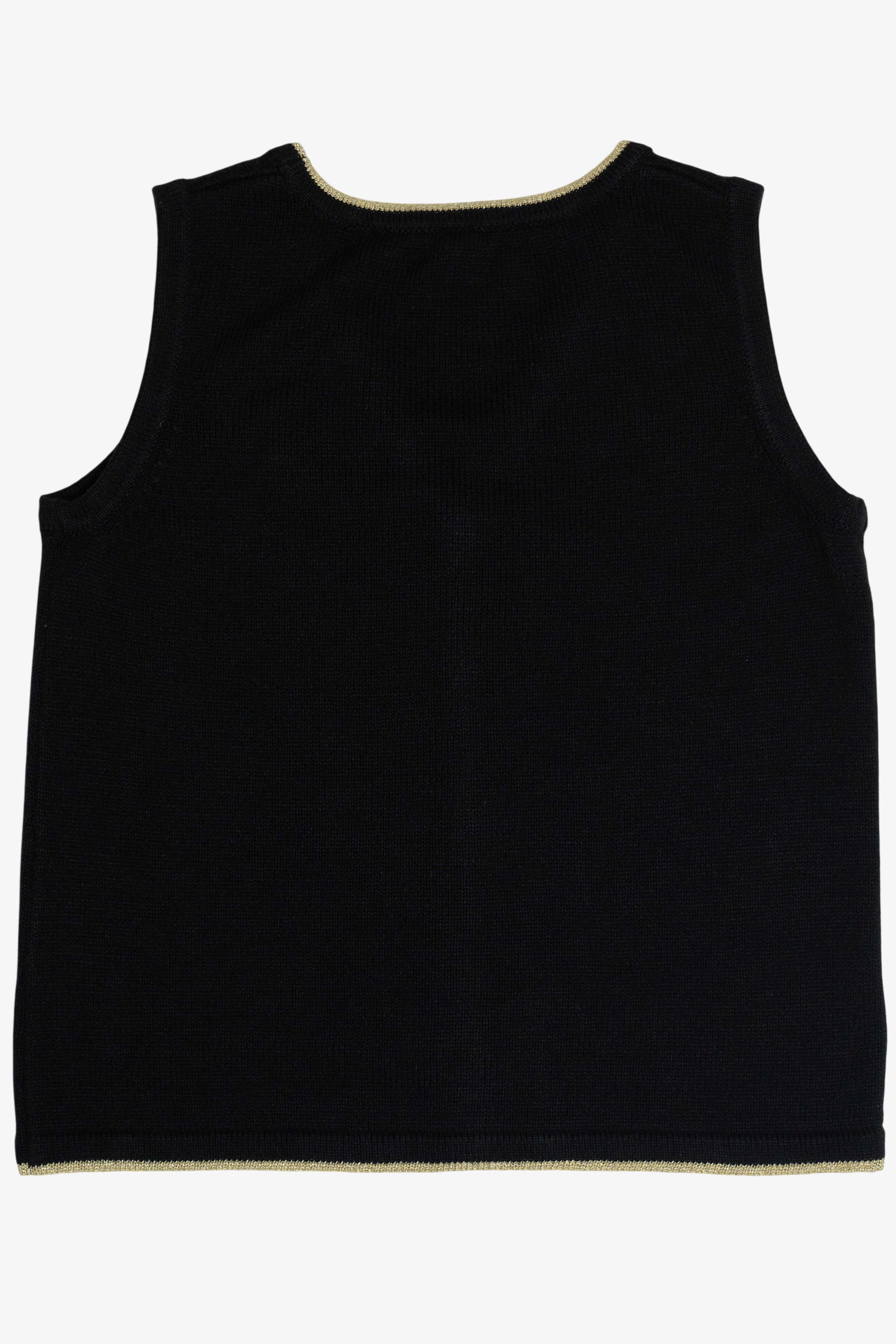 Vintage Black Poinsettia Ugly Christmas Vest (2000s)