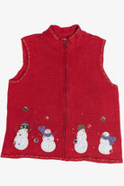 Vintage Christopher & Banks Snowmen Ugly Christmas Vest (1990s)