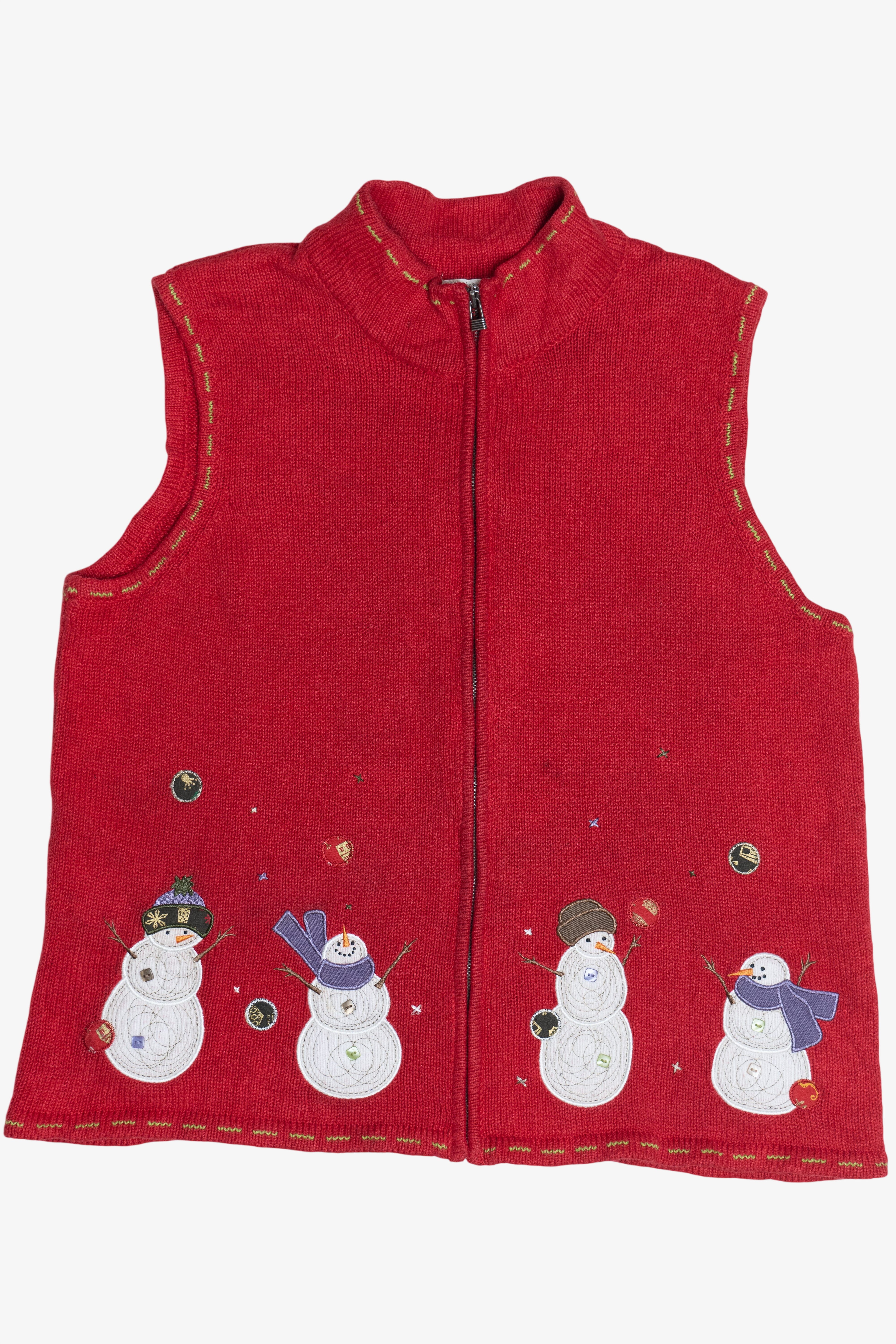 Vintage Christopher & Banks Snowmen Ugly Christmas Vest (1990s)