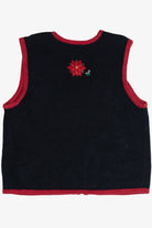 Vintage Bobbie Brooks Poinsettia Open Front Ugly Christmas Vest (1990s)