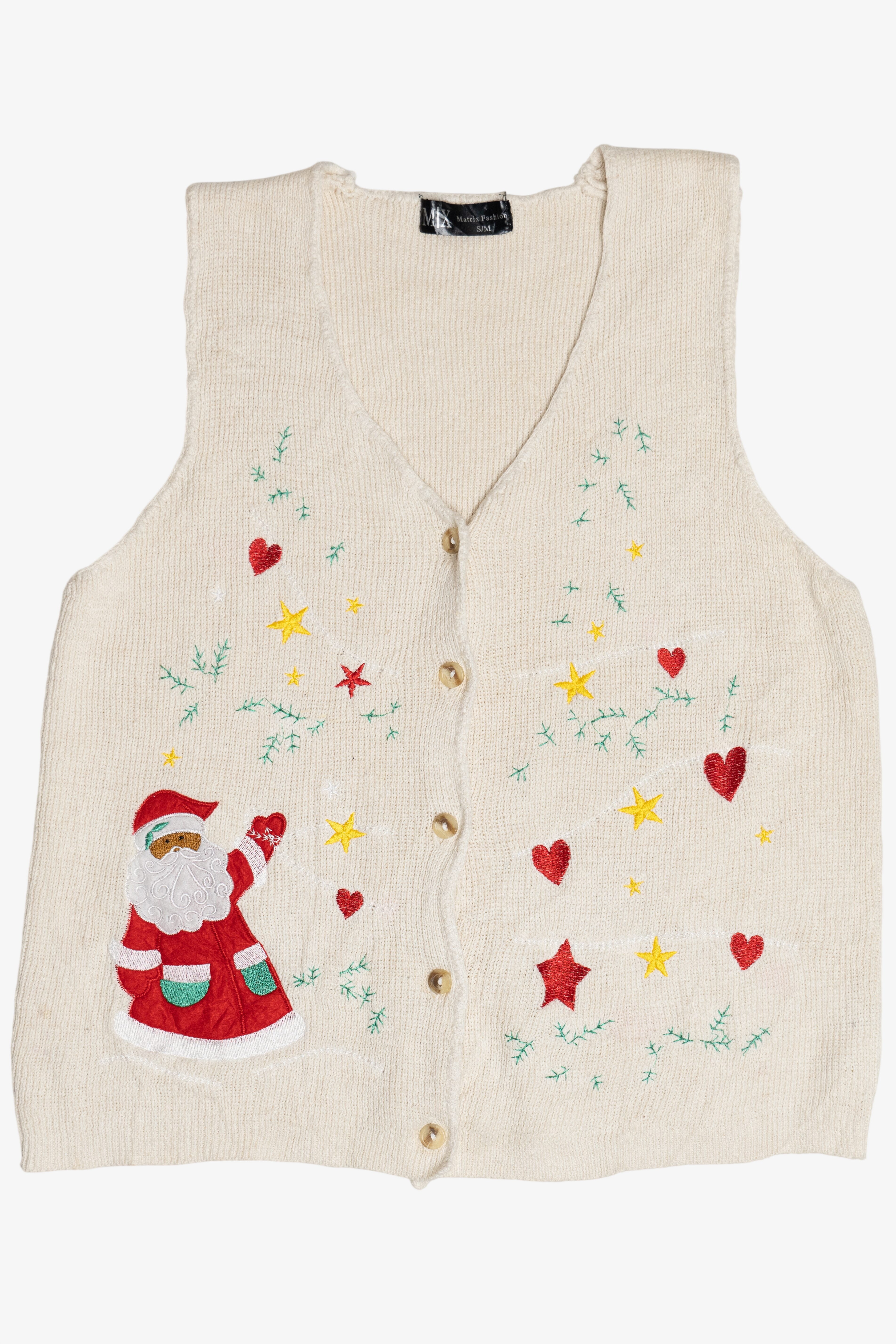 Vintage MX Matrix Fashion Santa Ugly Christmas Vest (1990s)