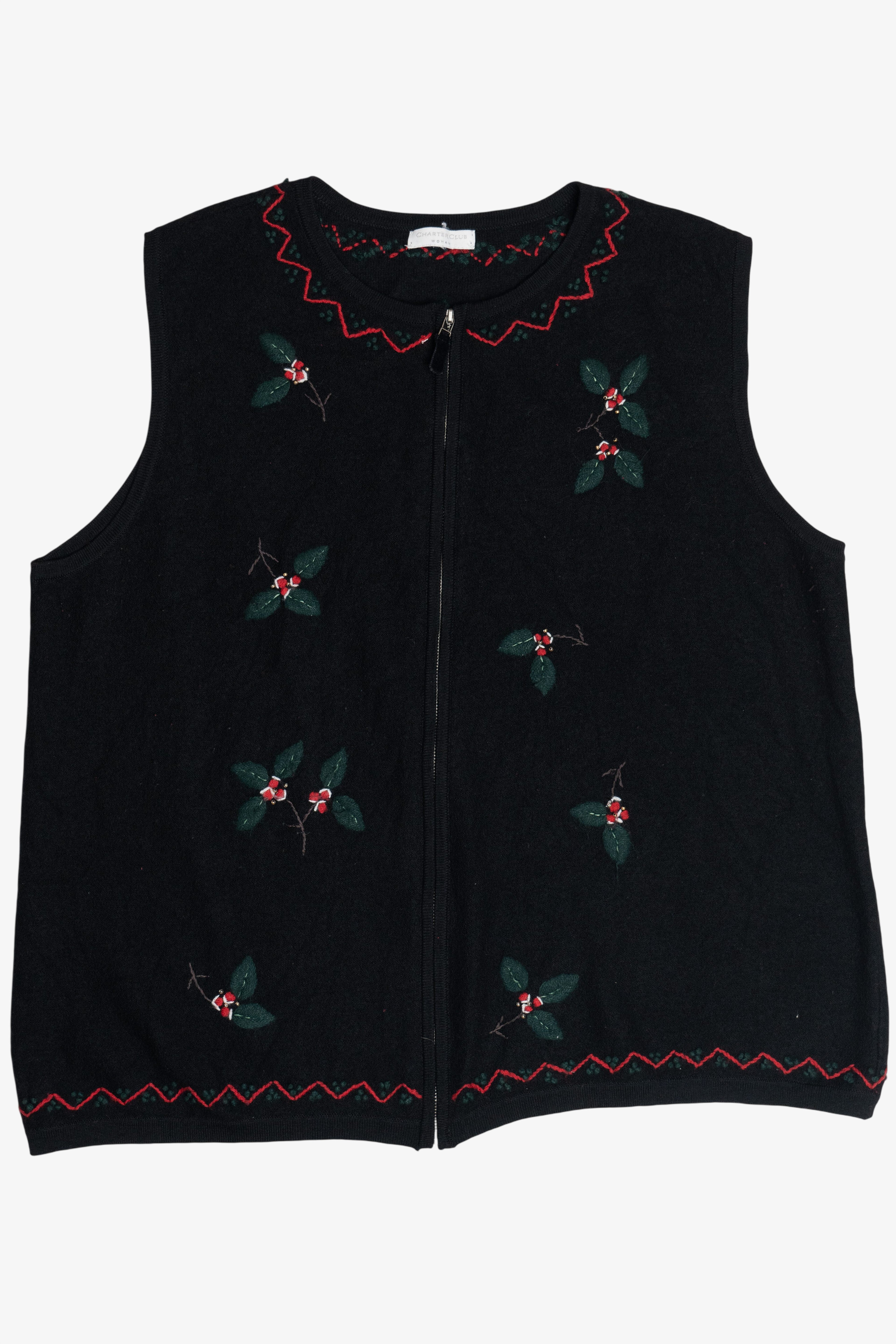 Vintage Charter Club Holly & Ivy Ugly Christmas Vest (1990s)