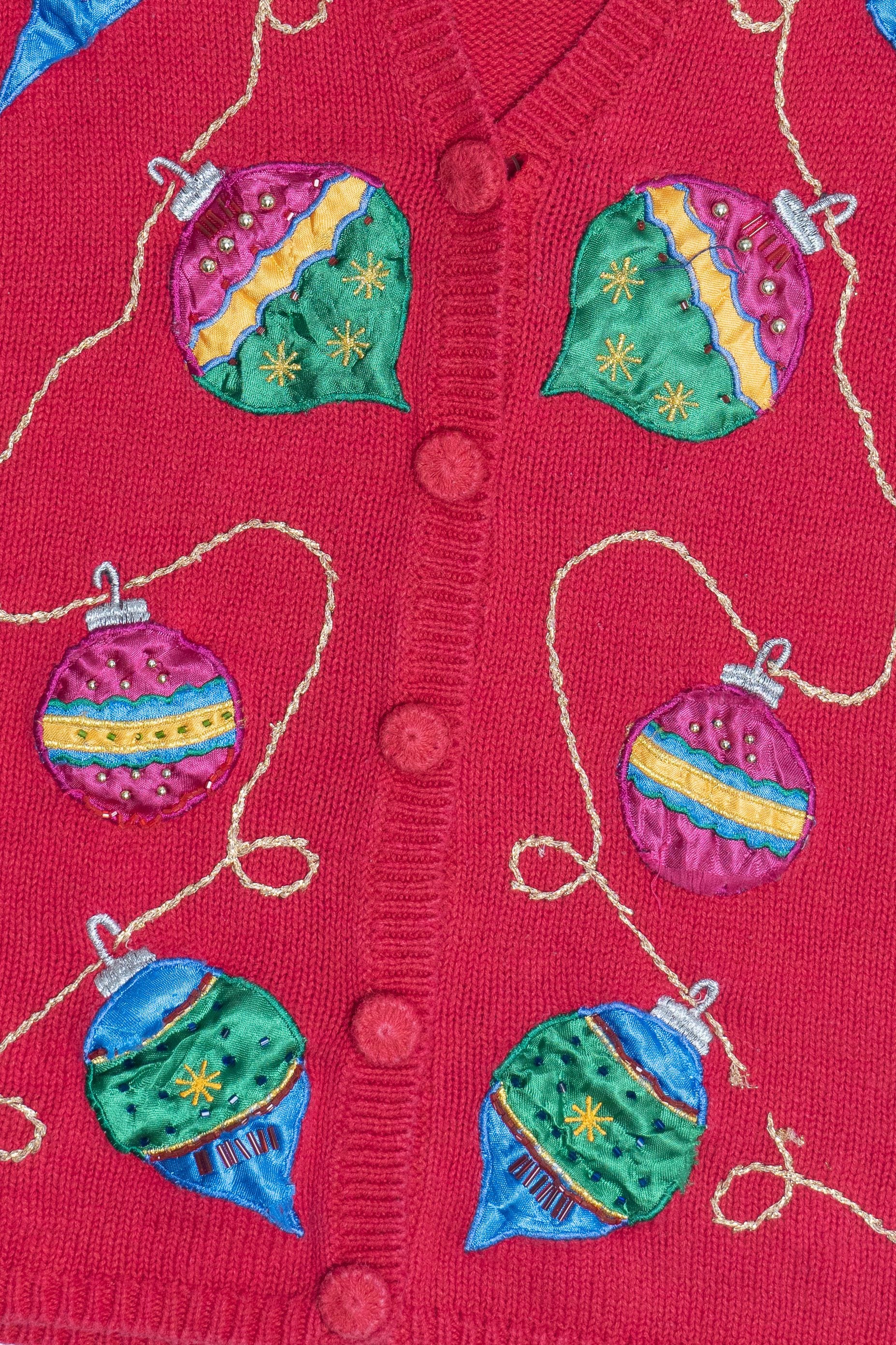 Vintage Nutcracker Ornaments Ugly Christmas Vest (1990s)