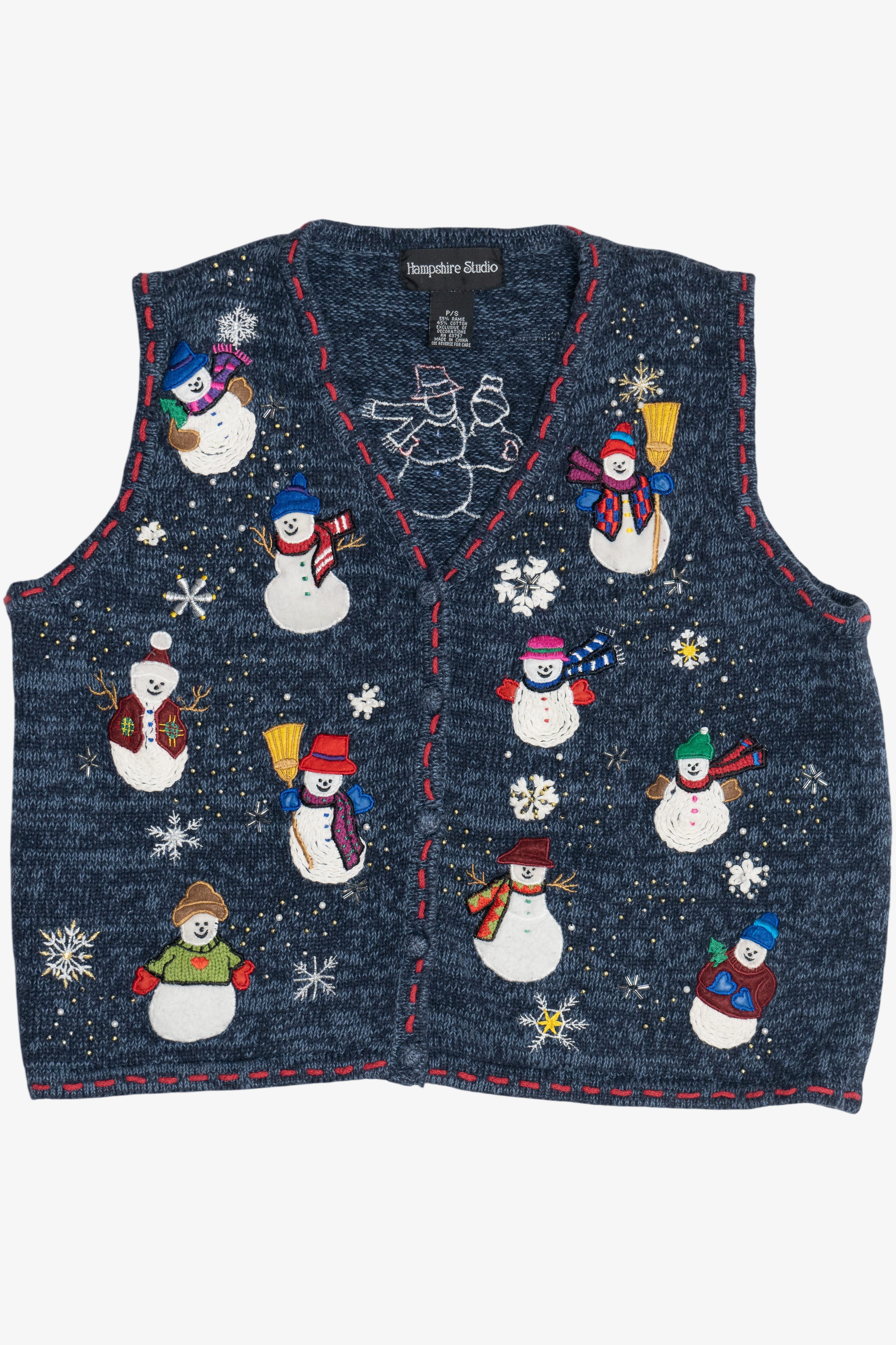 Vintage Hampshire Studio Snowmen Ugly Christmas Vest (1990s)