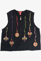 Vintage Merry & Bright Ornaments Ugly Christmas Vest (1990s)