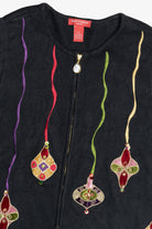 Vintage Merry & Bright Ornaments Ugly Christmas Vest (1990s)
