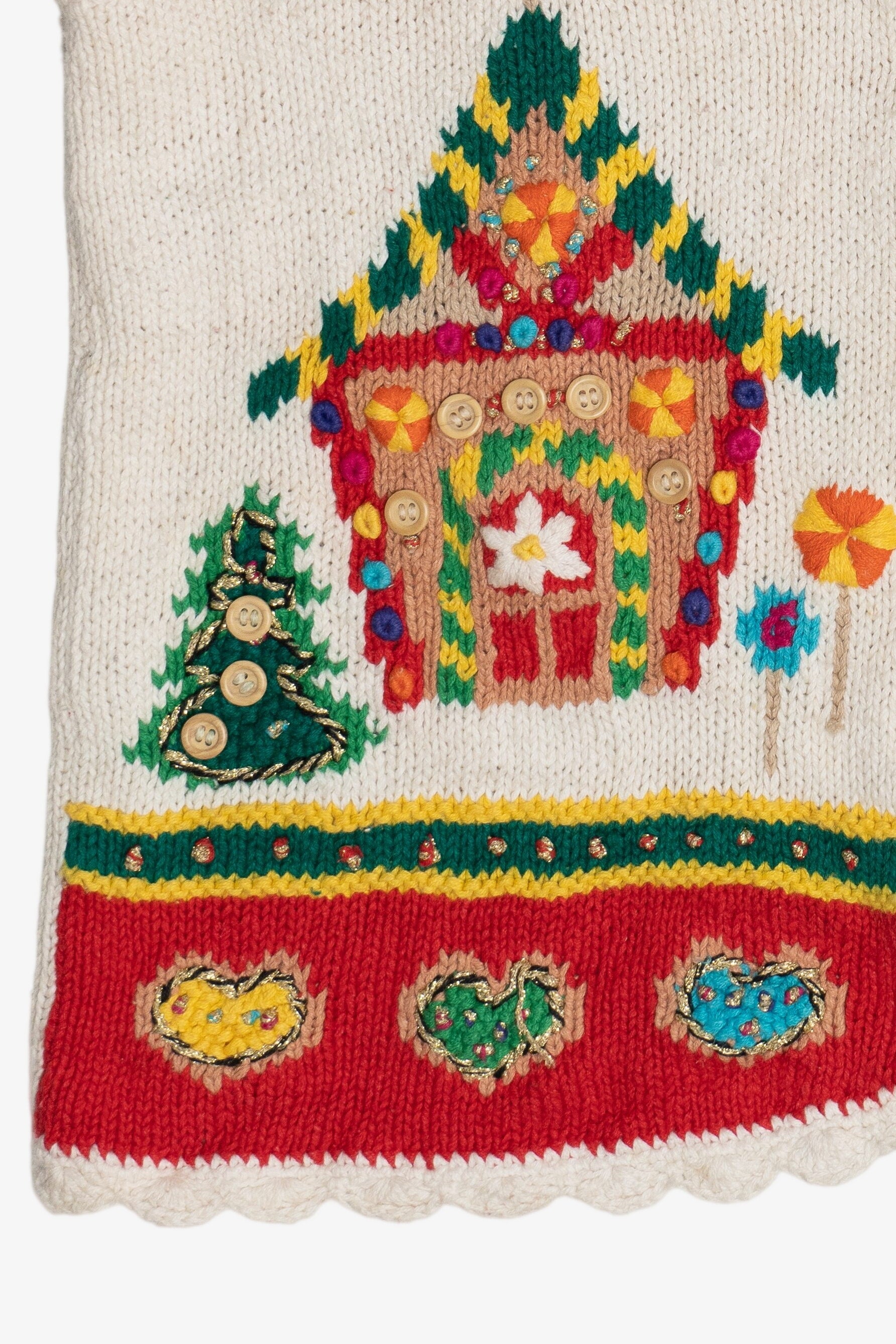 Vintage Beldoch Popper Gingerbread House Ugly Christmas Vest (1990s)