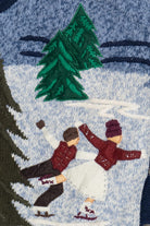 Vintage Ice Skating Scene Ugly Christmas Vest (1990s)