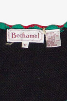 Vintage Knit Holly Crochet Trim Ugly Christmas Vest