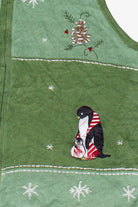 Vintage Blair Holiday Penguins Zip Up Ugly Christmas Vest 