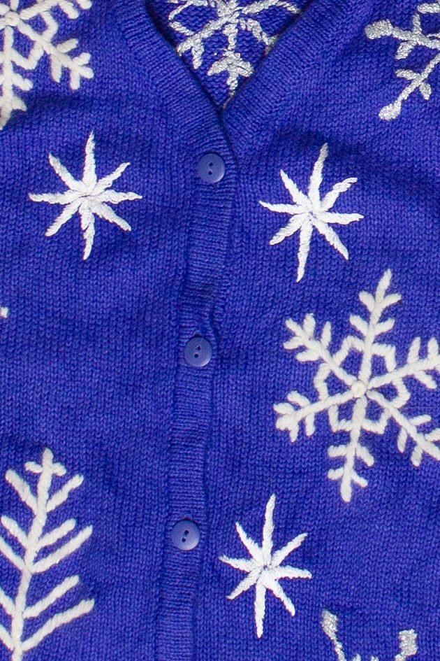 Vintage Quacker Factory Embroidered Snowflakes Ugly Christmas Vest 