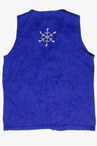 Vintage Quacker Factory Embroidered Snowflakes Ugly Christmas Vest 