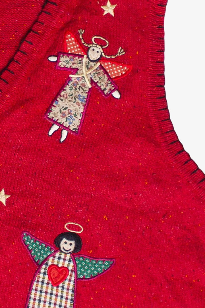 Vintage Angels Patches Victoria Jones Ugly Christmas Vest