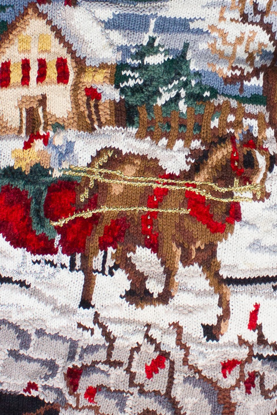 Vintage Sleigh Ride Stephano Basics Knit Ugly Christmas Sweater