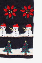 Vintage Crystal Kobe Snowman Poinsettia Ugly Christmas Vest