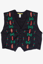 Vintage Bryn Connelly Ribbon Embroidered Wreaths Ugly Christmas Vest 