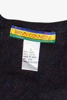 Vintage Bryn Connelly Ribbon Embroidered Wreaths Ugly Christmas Vest 