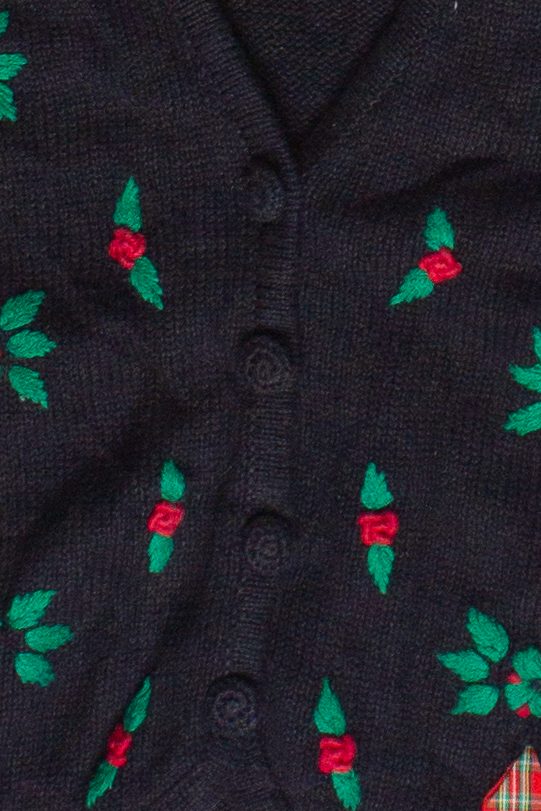 Vintage Bryn Connelly Ribbon Embroidered Wreaths Ugly Christmas Vest 