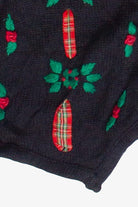 Vintage Bryn Connelly Ribbon Embroidered Wreaths Ugly Christmas Vest 