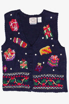 Vintage Erika Hand Knit Presents Ugly Christmas Vest