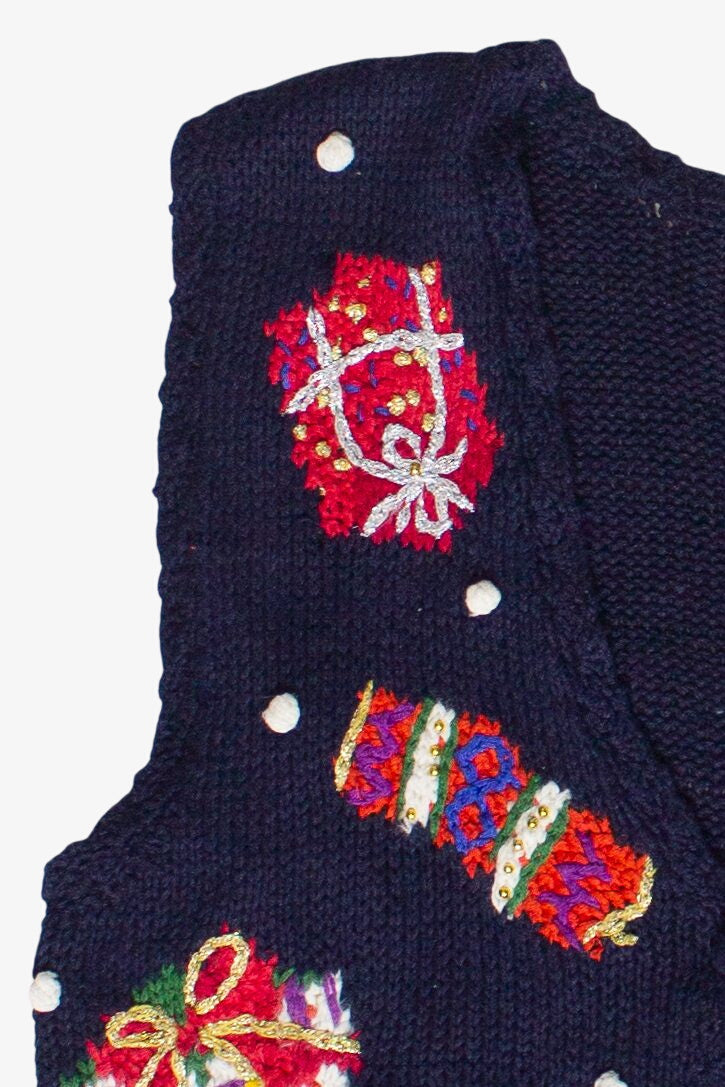 Vintage Erika Hand Knit Presents Ugly Christmas Vest