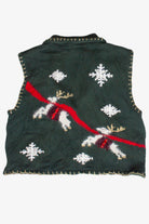 Vintage Lauren Ashley Flying Reindeer Ugly Christmas Vest