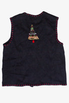 Vintage Beaded Ribbon Christmas Trees Ugly Christmas Vest
