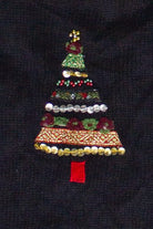 Vintage Beaded Ribbon Christmas Trees Ugly Christmas Vest
