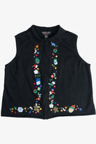 Vintage Black Hampshire Studio Holiday Elements Christmas Vest (1990s)