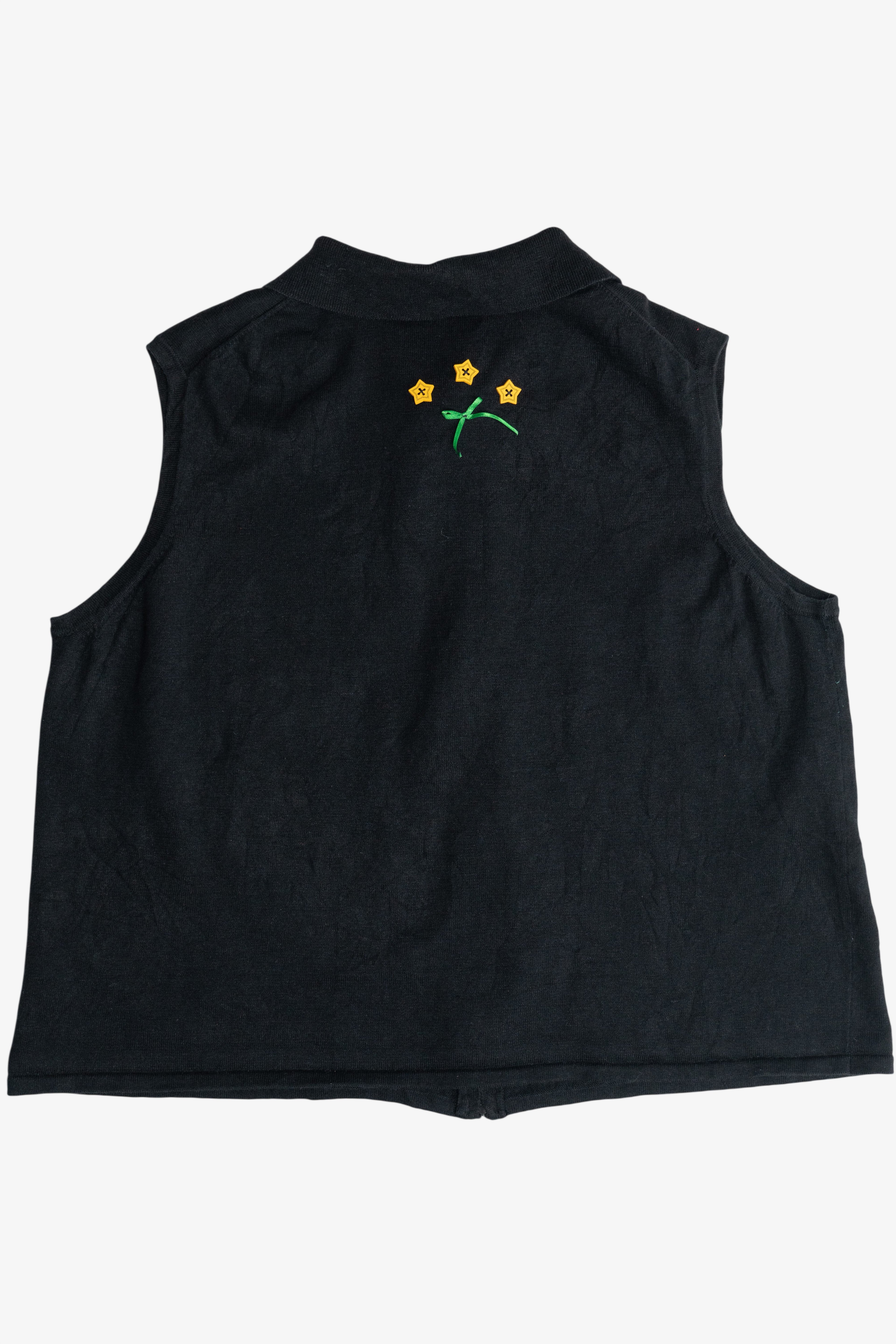 Vintage Black Hampshire Studio Holiday Elements Christmas Vest (1990s)