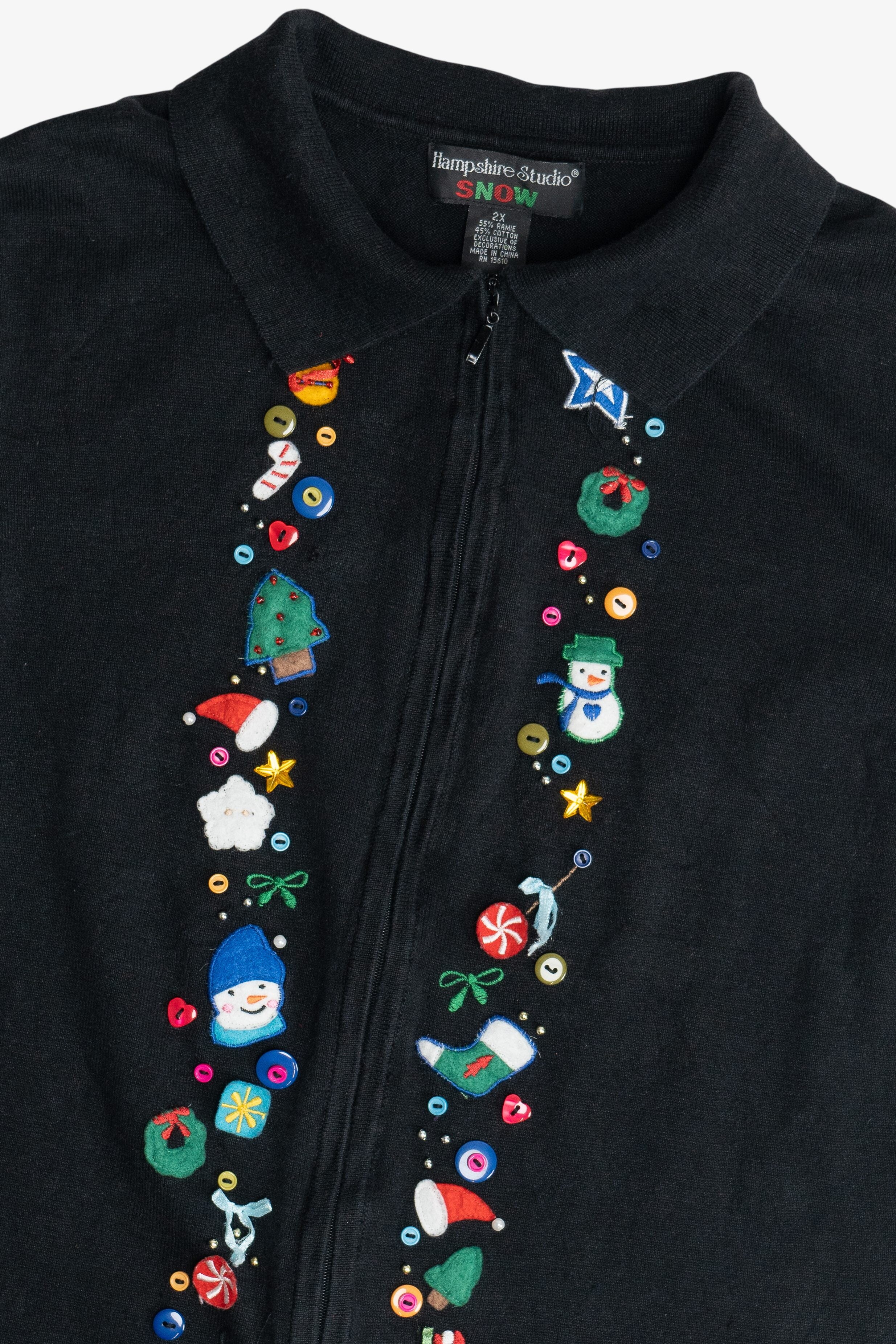 Vintage Black Hampshire Studio Holiday Elements Christmas Vest (1990s)