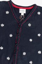 Vintage Navy Blue Christopher & Banks Hand Embroidered Ugly Christmas Vest (1990s)