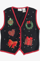 Vintage Black Kathie Lee Ugly Christmas Vest (1990s)
