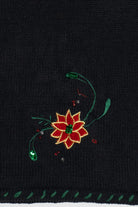 Vintage Black Poinsettias Ugly Christmas Vest (2000s)