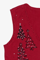 Vintage Beaded Trees Ugly Christmas Vest (1990s)