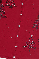 Vintage Beaded Trees Ugly Christmas Vest (1990s)