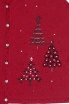 Vintage Beaded Trees Ugly Christmas Vest (1990s)