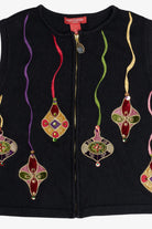 Vintage Merry & Bright Ornaments Ugly Christmas Vest (1990s)