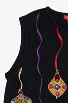 Vintage Merry & Bright Ornaments Ugly Christmas Vest (1990s)