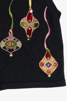 Vintage Merry & Bright Ornaments Ugly Christmas Vest (1990s)