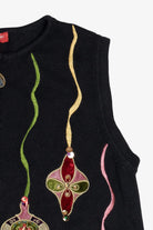 Vintage Merry & Bright Ornaments Ugly Christmas Vest (1990s)