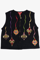 Vintage Merry & Bright Ornaments Ugly Christmas Vest (1990s)
